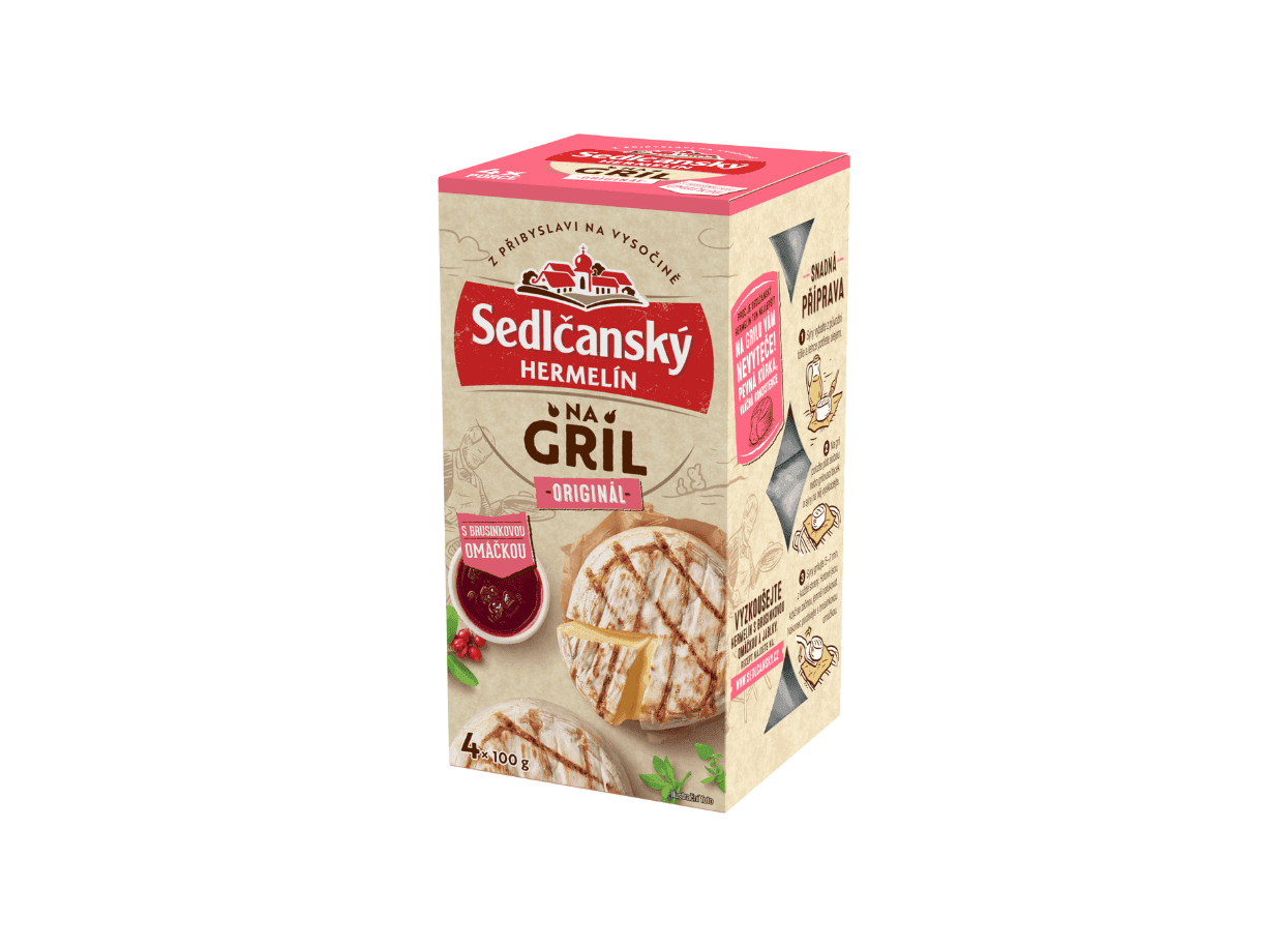 Sedlčanský Hermelín na gril Originál brusinka 4x100g.png